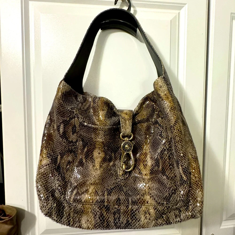 Dooney & Bourke “snakeskin” leather hobo shoulder bag